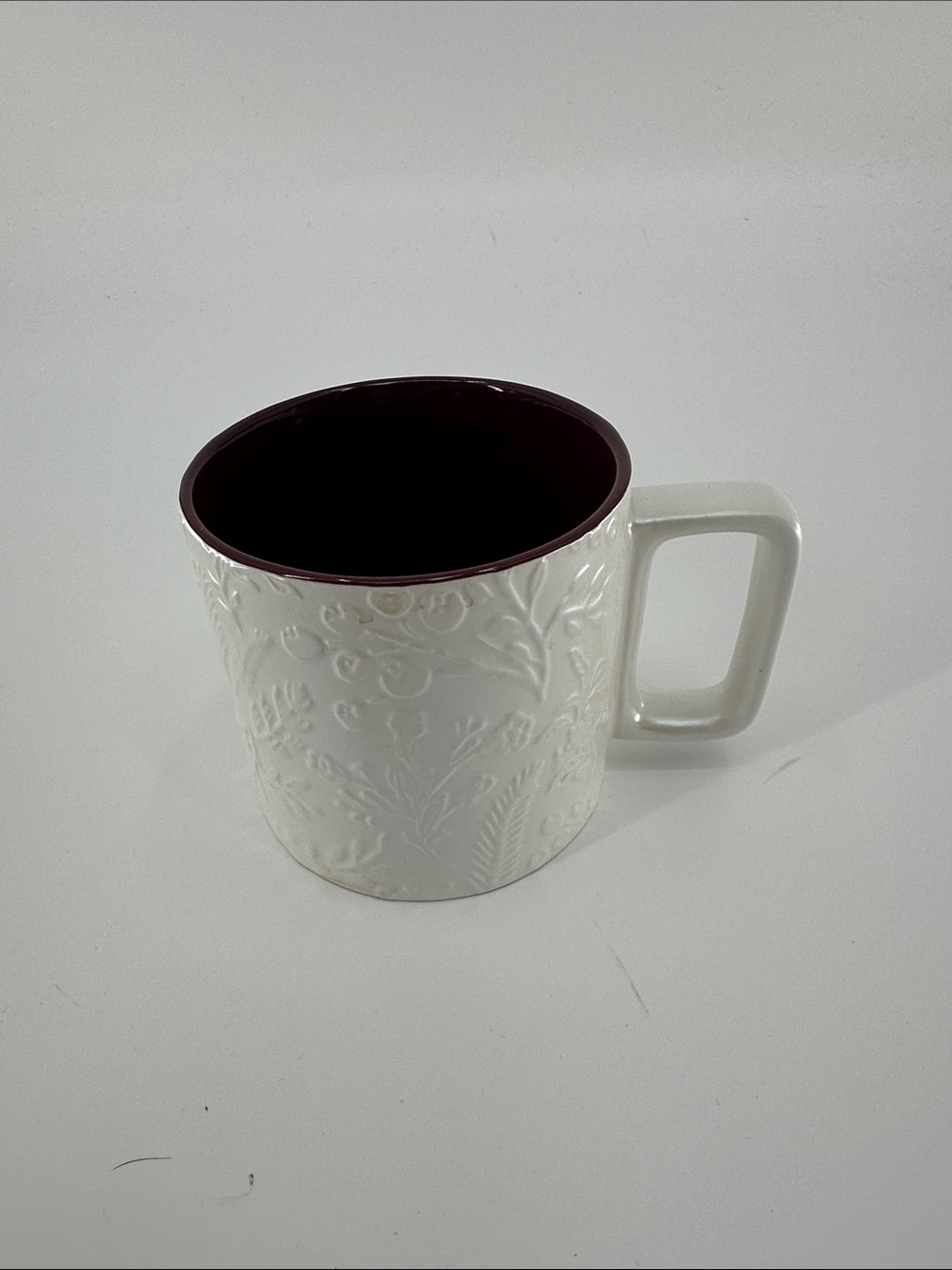 Starbucks White Ceramic Mug with Plum Interior